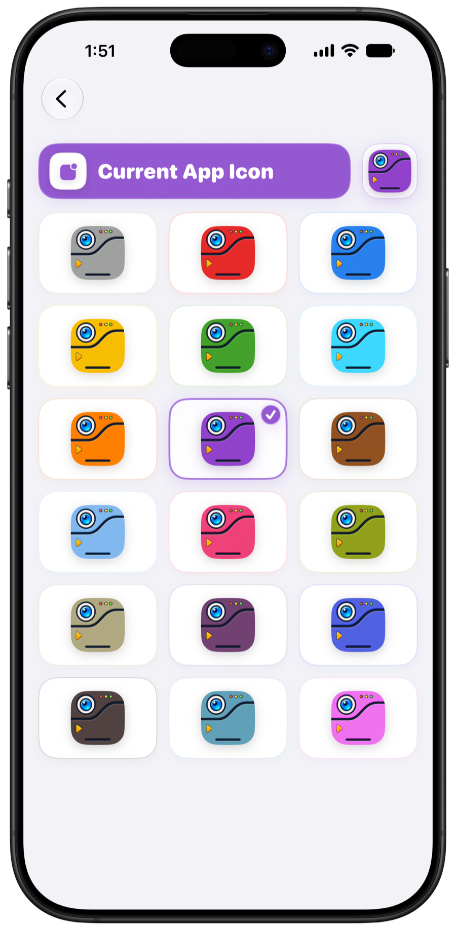 Type-inspired app icons included with The Type Chart Pro in Light Mode